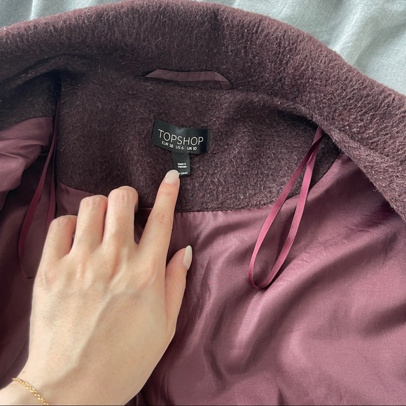 Topshop burgundy coat - Picture 4 of 7